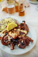 Grilled octopus, traditional Mediterranean dish
