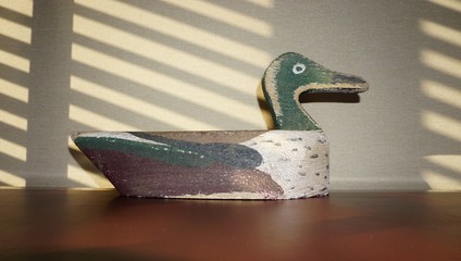 Wooden mallard duck decoy