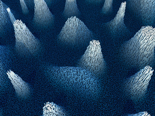 Città del futuro, grattacieli, fantascienza, astratto, istogrammi, onde sonore, frequenze © Naeblys