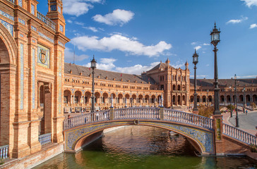 Fototapeta premium Decorative bridge in Architectural Complex of Plaza de Espana