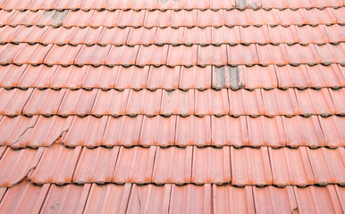 Brown roof, blue sky background