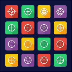 Crosshair Icons Flat Design