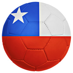 Fototapeta premium soccer ball with Chile team flag