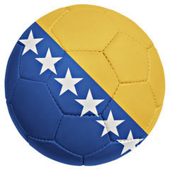 Fototapeta premium soccer ball with Bosnia und Herzegovina team flag
