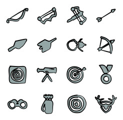 Obraz premium Archery Icons Freehand 2 Color