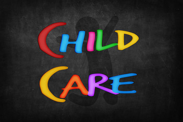 Obraz premium Child Care on Blackboard