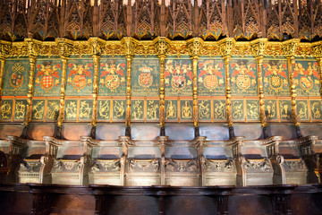 Ornate Choir Seating in Barcelona Cathedral