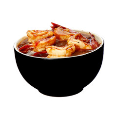 shrimps on hot plate