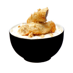 fried fruit smeared with honey