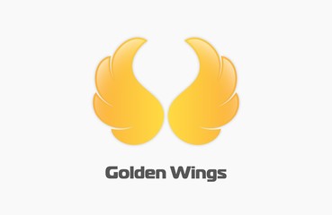 Golden wings logo. Creative logo. Beautiful logo design