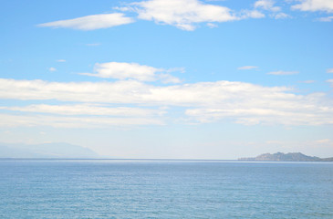 Fototapeta na wymiar Ionian sea in a cloudy day.