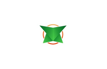 Naklejka premium green star triangle circle logo