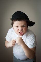 child fight boxing agression kid boy