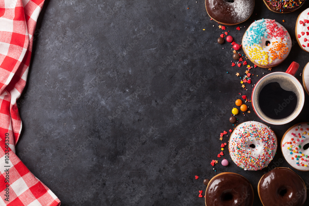 Wall mural Donuts and coffee