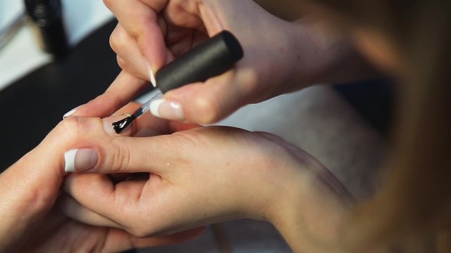 Top coating of clear nail Polish