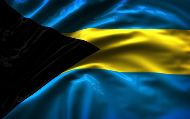 Beautiful flag of the Bahamas waving in the wind