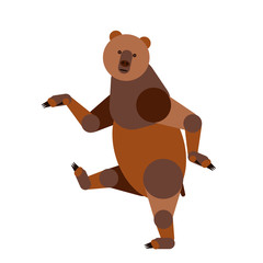 Obraz premium Abstract dancing bear isolated on a white background. Vector ill
