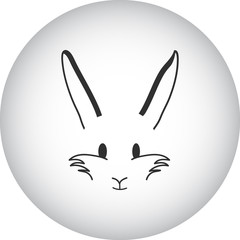 Rabbit bunny icon on colorful background