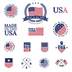 Made in the USA - signs and labels vector collection.