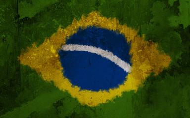 Fototapeta na wymiar Brazil flag grunge