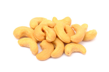 Tasty Cashew nuts isolated on white background