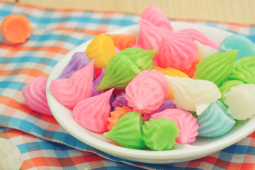 Aalaw thai candy dessert with filter effect retro vintage style