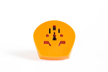 Orange travel plug multi adapter