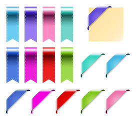Web Ribbons Set With Gradient, isolated on white Vector Illustration