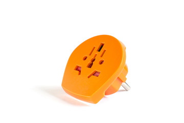 Orange travel plug multi adapter