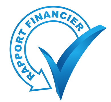 rapport financier sur symbole valid&eacute; bleu