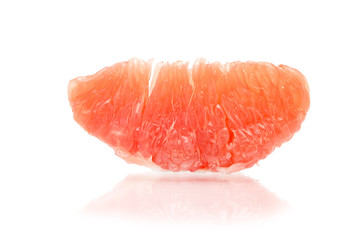 half of grapefruit isolated on white background