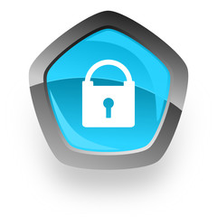 pentagon blue vector web icon