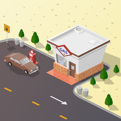 Illustration gas station.
