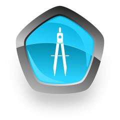 pentagon blue vector web icon