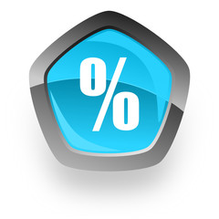 pentagon blue vector icon