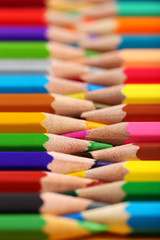Drawing colourful pencils background, close up