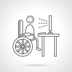 Education for disabilities flat line vector icon