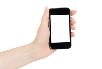 mobile phone in female hand