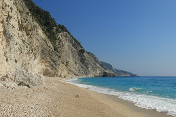 Fototapeta premium The beautiful beach of Egremni, on the island of Lefkada in Greece