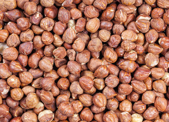 Close up picture of hazelnut, food background