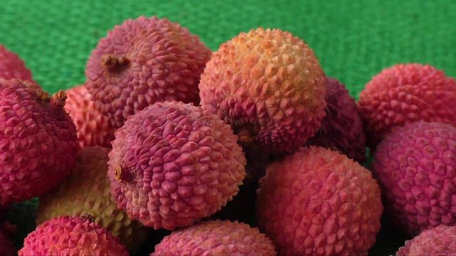 Assortment of tasty and fresh litchi exotic fruits

