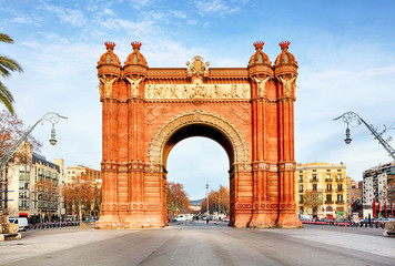 Fototapeta na wymiar Arc de Triomph in Barcelona, Catalonia Spain