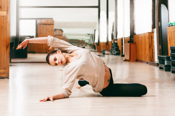 young woman girl dancing contemporary dance