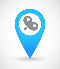 Map mark icon with a toy crank