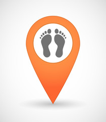 Map mark icon with two footprints