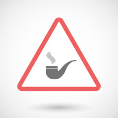 Warning signal icon with a smoking pipe