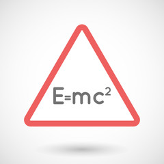 Warning signal icon with the Theory of Relativity formula