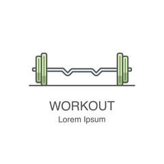 Fitness dumbbells for productive workout. Bodybuilding logo concept.