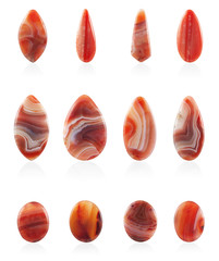 Carnelian isolated on white background.