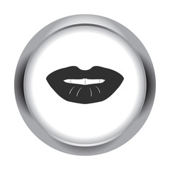 Obraz premium Lips simple icon on colorful background